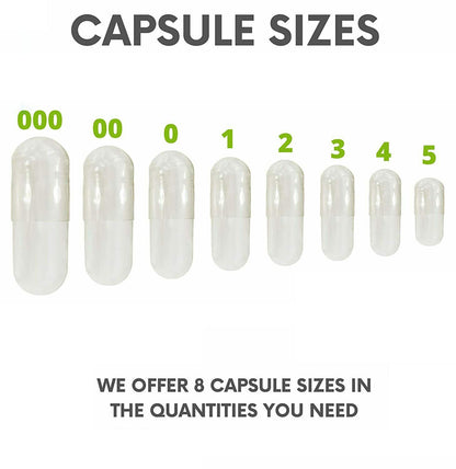 Empty Vegan Capsules - Sizes 0 - USA  /   Gel Caps by