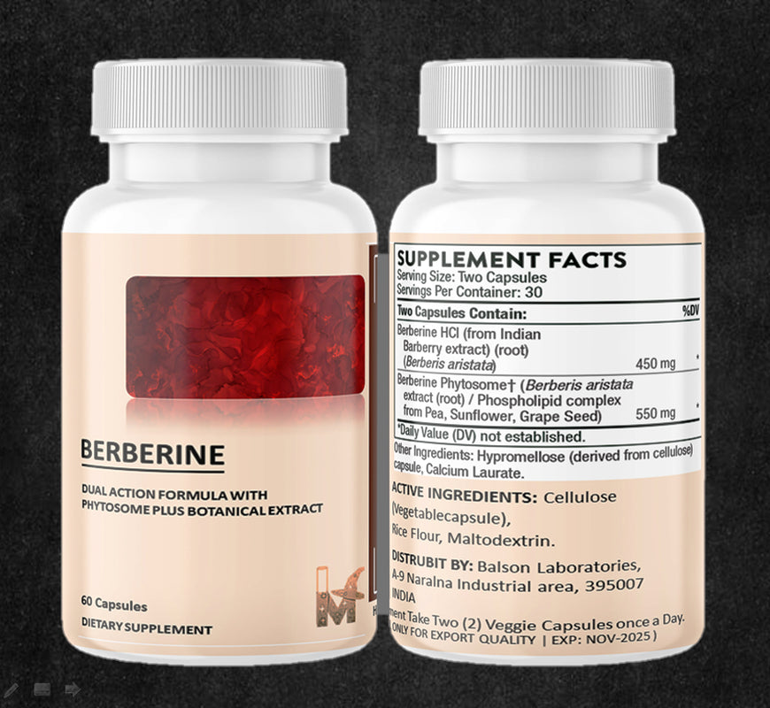 Premium Berberine HCL Extract 500Mg, Healthy Cholesterol, Anti-Inflammat