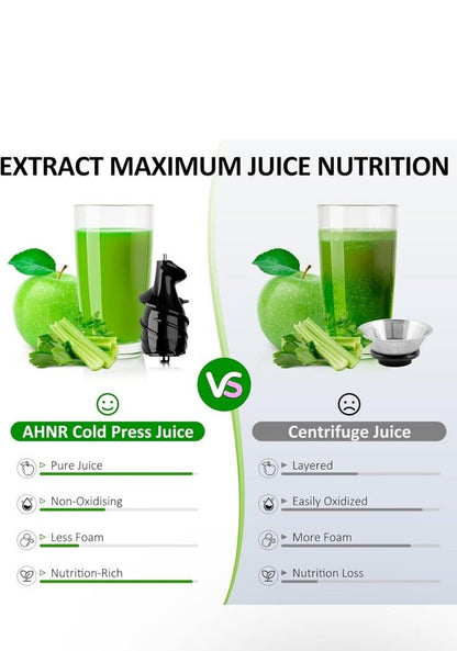 AHNR Cold Press Juicer Machines,300W Slow Masticating Juicer