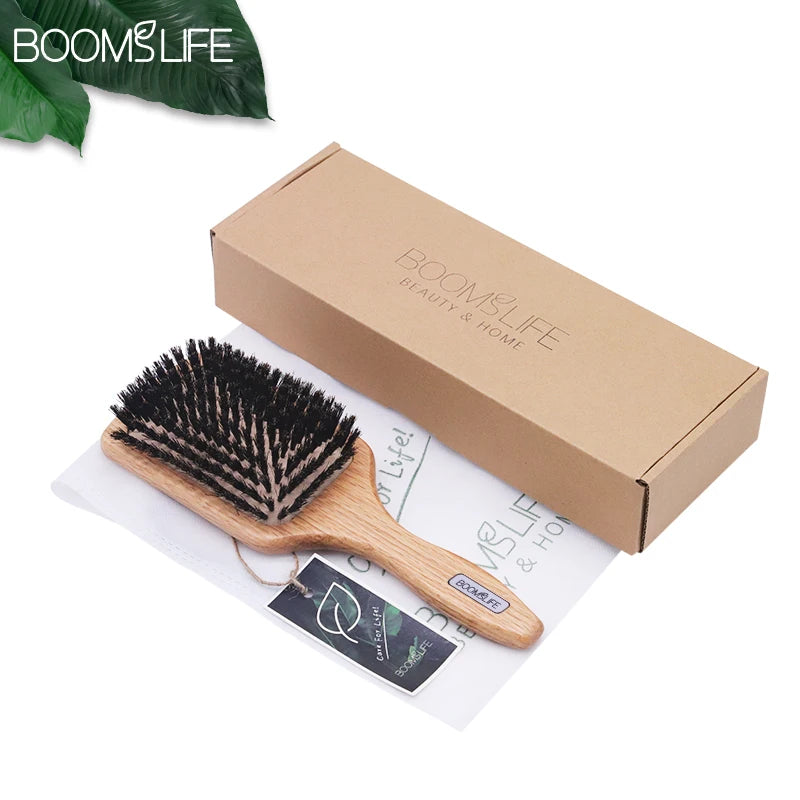 Boar Bristle High Quality Hair Brush (Oval, Paddle or Round)