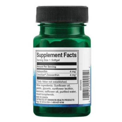 SWANSON LUTEIN & ZEAXANTIN 4Mg, 60 Softgels