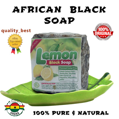 New!! RAW AFRICAN BLACK SOAP Natural GHANA Handmade Premium Quality CHOOSE SIZE