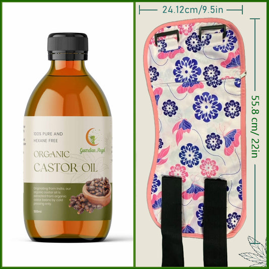 Pure Organic Castor Oil plus Cotton Body Wrap-Liver, Detox, Constipation