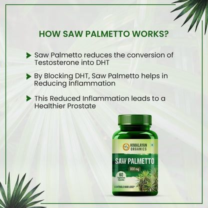 60 Veg Capsules Saw Palmetto Extract 800Mg Supplement for Hair Growth for Unisex