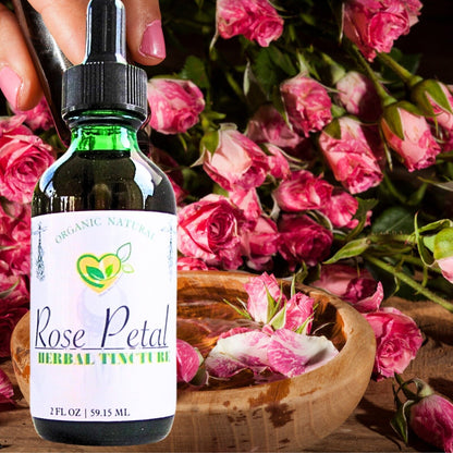 Rose Petal Tincture Organic Liquid Herbal Drops Natural Heart Skin Mood Aid 2 Oz