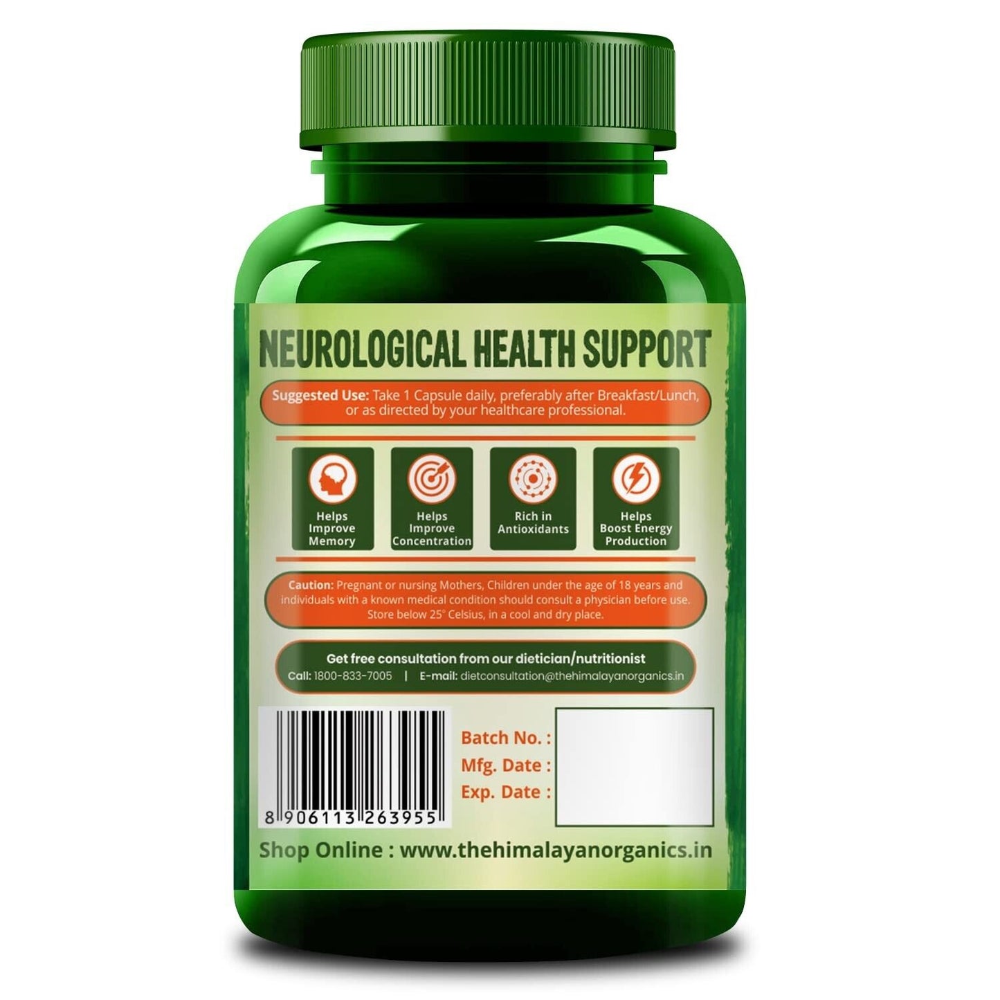 120 Capsules Plant-Based Vitamin B1 Rich in Antioxidants |Supports