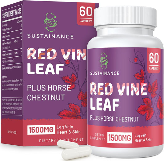 Red Vine Leaf Extract 1400Mg & Horse Chestnut Extract 100Mg Supplement Diet For