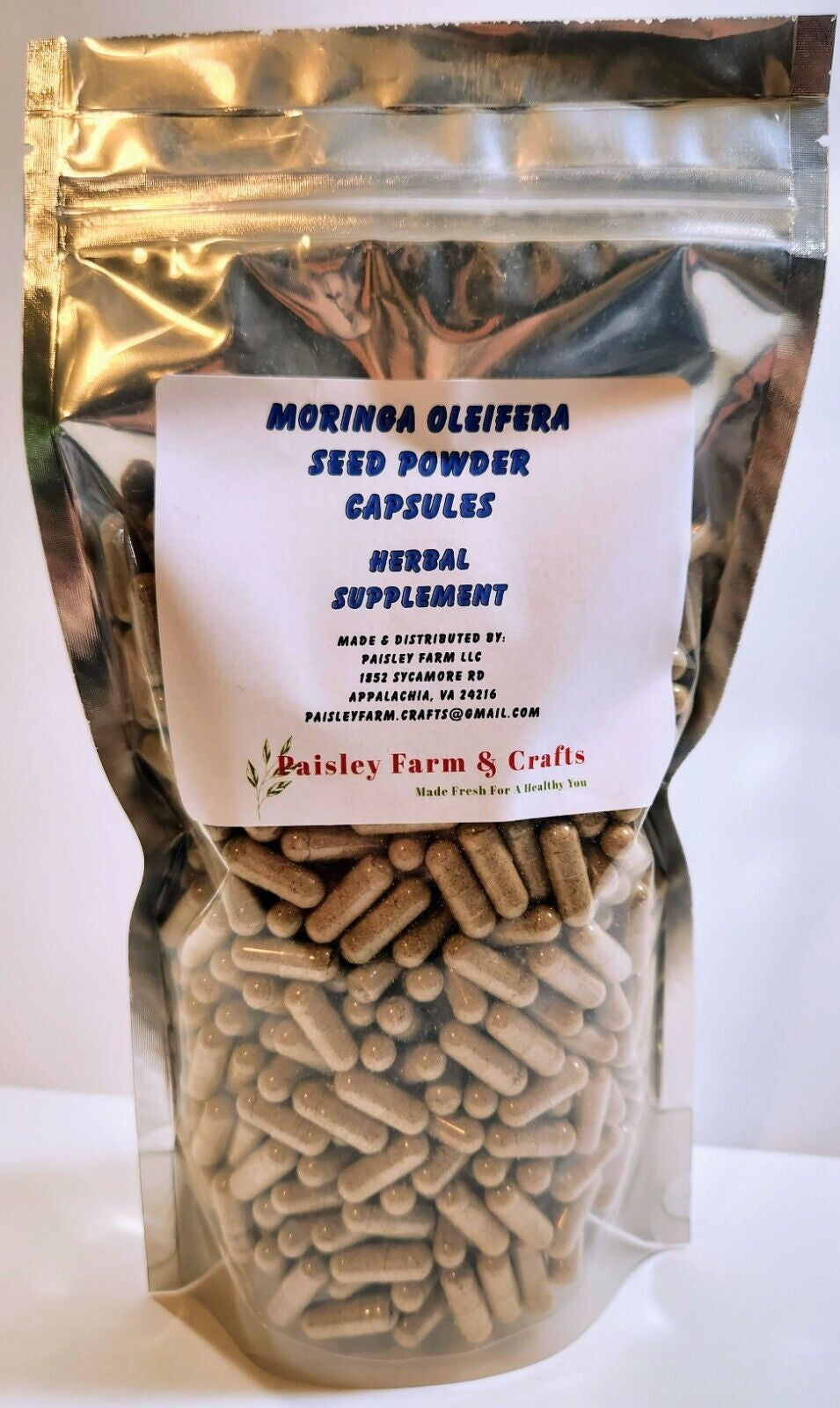 Moringa Seed Powder Capsules - Non GMO - Made Fresh on Demand!