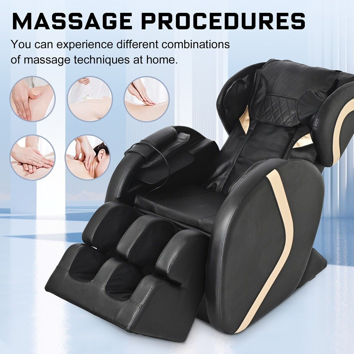 Massage Chair Recliner with Zero Gravity with Full Body Air Pressure for Home