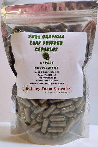 Soursop [Graviola Leaf] Powder Capsules - Made Fresh on Demand!