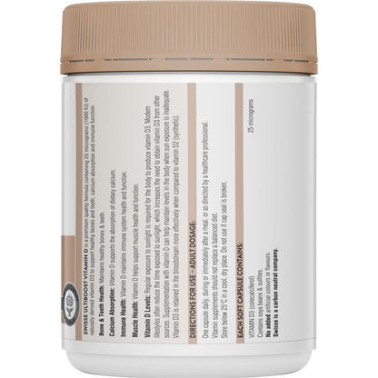 Swisse Vitamin D 500 Capsules Exclusive Size