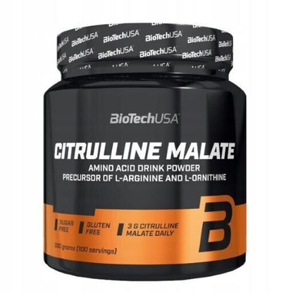 Biotech USA Citrulline Malate 300G, 100 Servings Strength, Pump, Natural Flavor