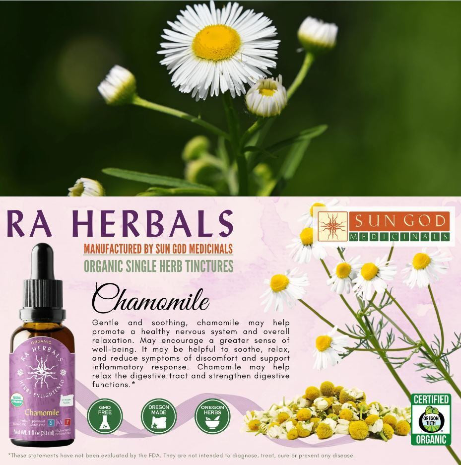 Organic Chamomile Tincture - MIND & BODY CALMING