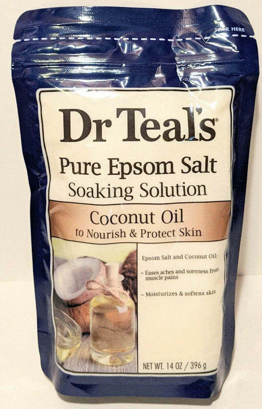 Dr Teal'S Pure Epsom Salt Coconut Oil Soaking Solution 14 Oz Bag Nourish Protect