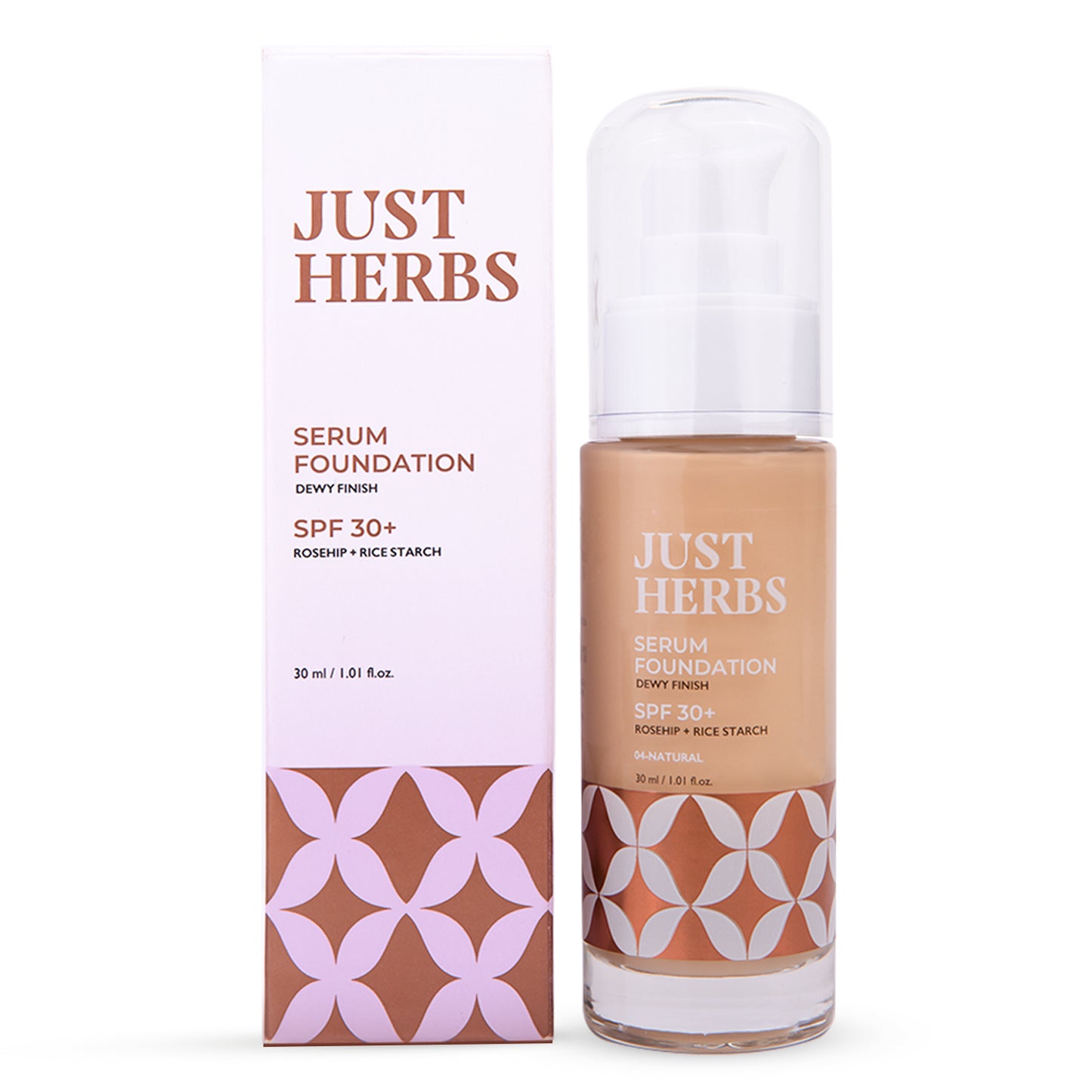 Just Herbs Serum Foundation Makeup SPF30+ Dewy Finish Full Coverage Waterproof