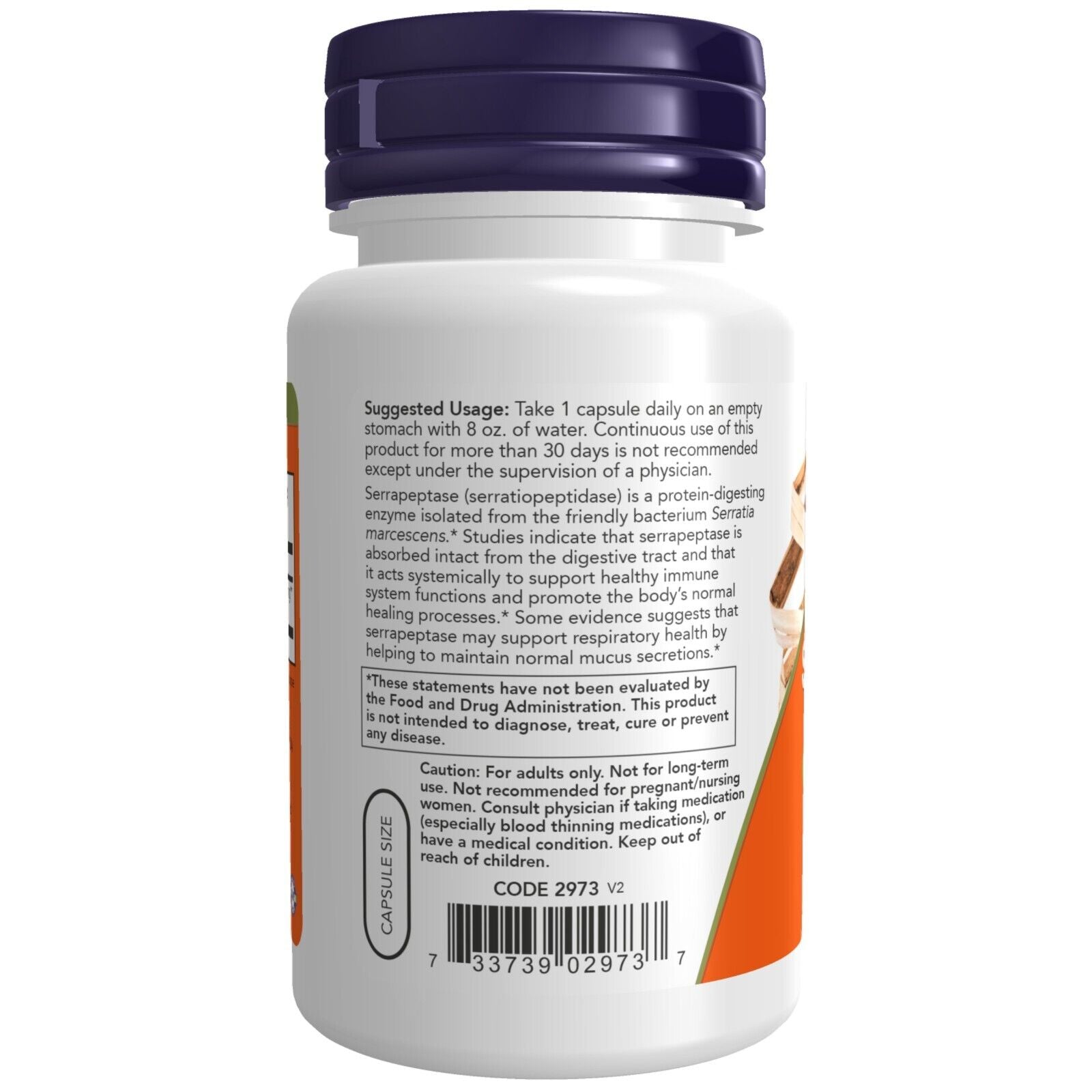 NOW Foods Serrapeptase 60,000 SU, 60 Veg Capsules