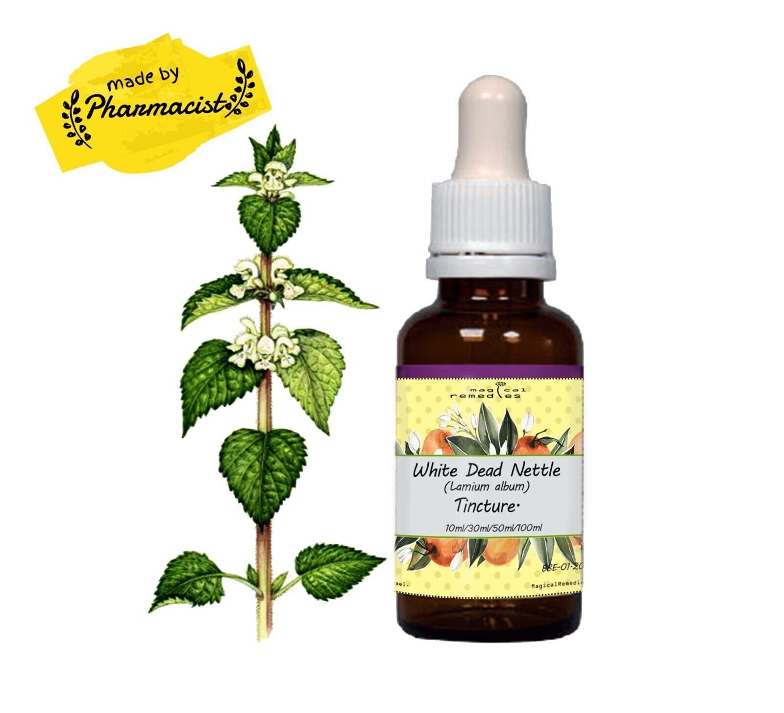 Tincture of White Dead Nettle - (Lamium Album) - Herbal Extract - Natural