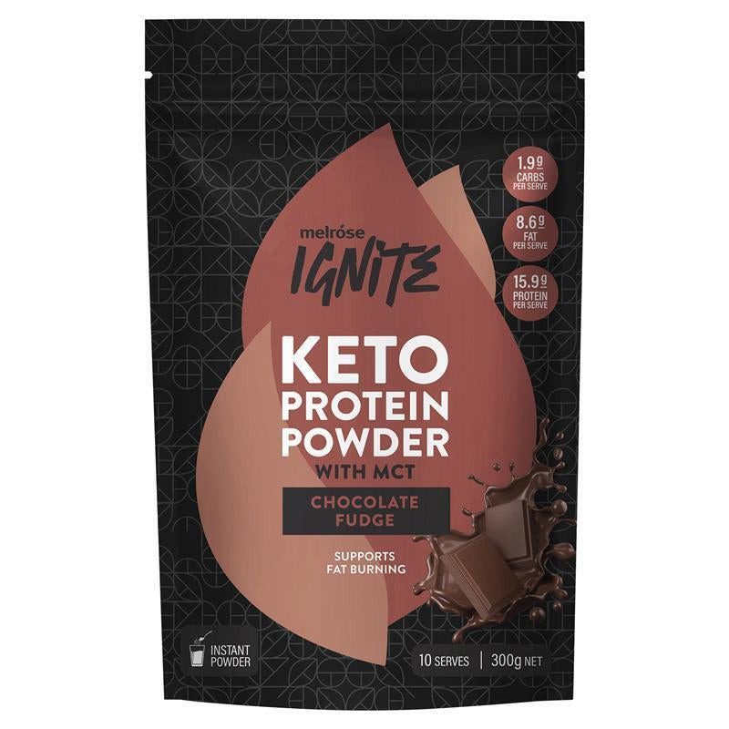 Melrose Ignite Keto Protein Powder with MCT Chocolate Fudge 300G