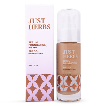 Just Herbs Serum Foundation Makeup SPF30+ Dewy Finish Full Coverage Waterproof