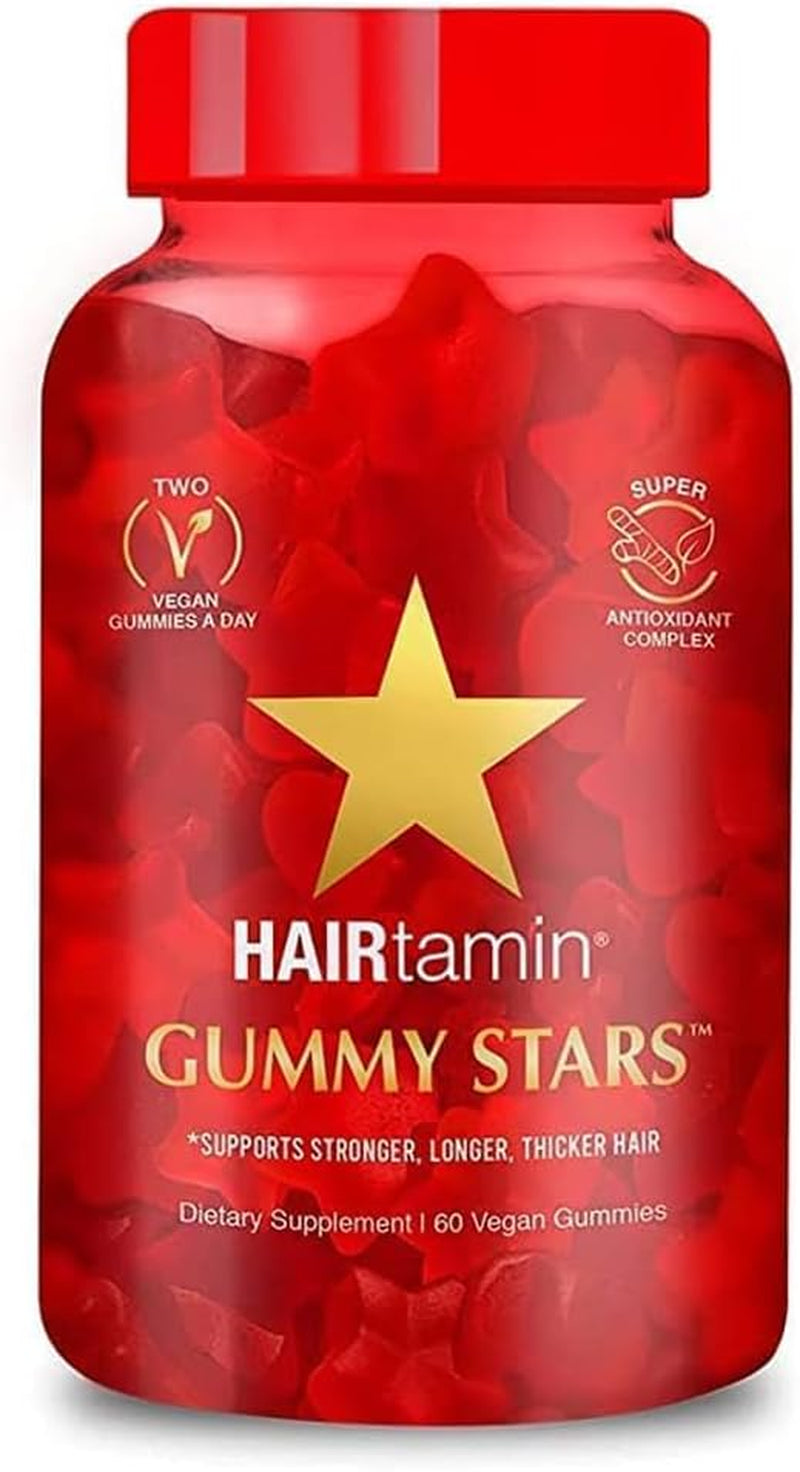 Hairtamin Vegan Gummy Stars Hair Vitamins | Non-Gmo | All Natural Biotin Hair Vi