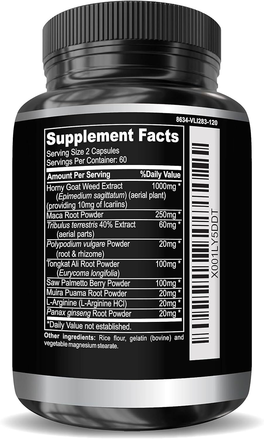 Super Strength 1590Mg Horny Goat Weed 120 Capsules with Maca Arginine & Ginseng