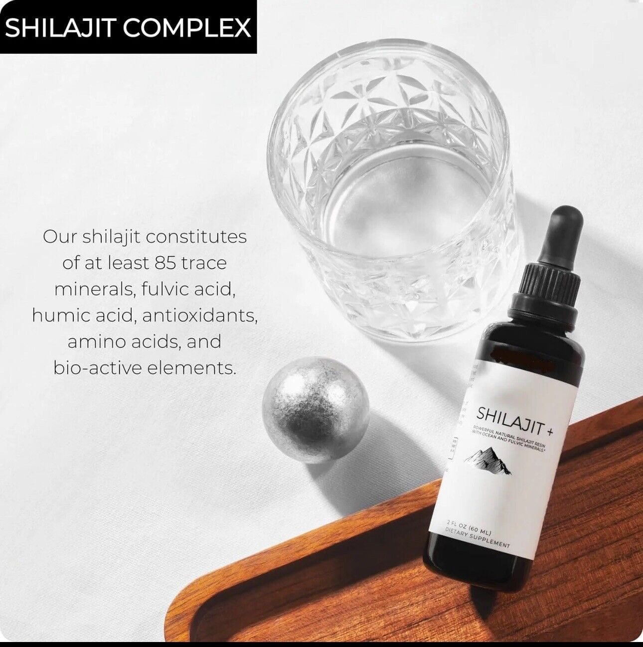 Himalayan Shilajit Drops: Detox, Boost, Brain. Fulvic Acid, Minerals. 2 FL OZ