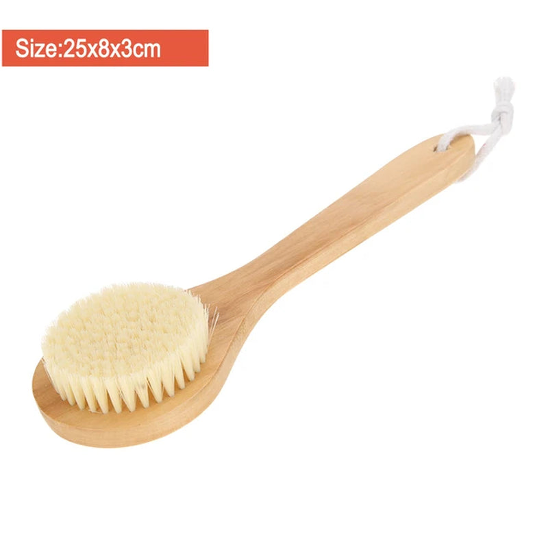 Eco Wooden Body Brush Natural Boar Bristle Organic Dry Skin Body Brush Bamboo