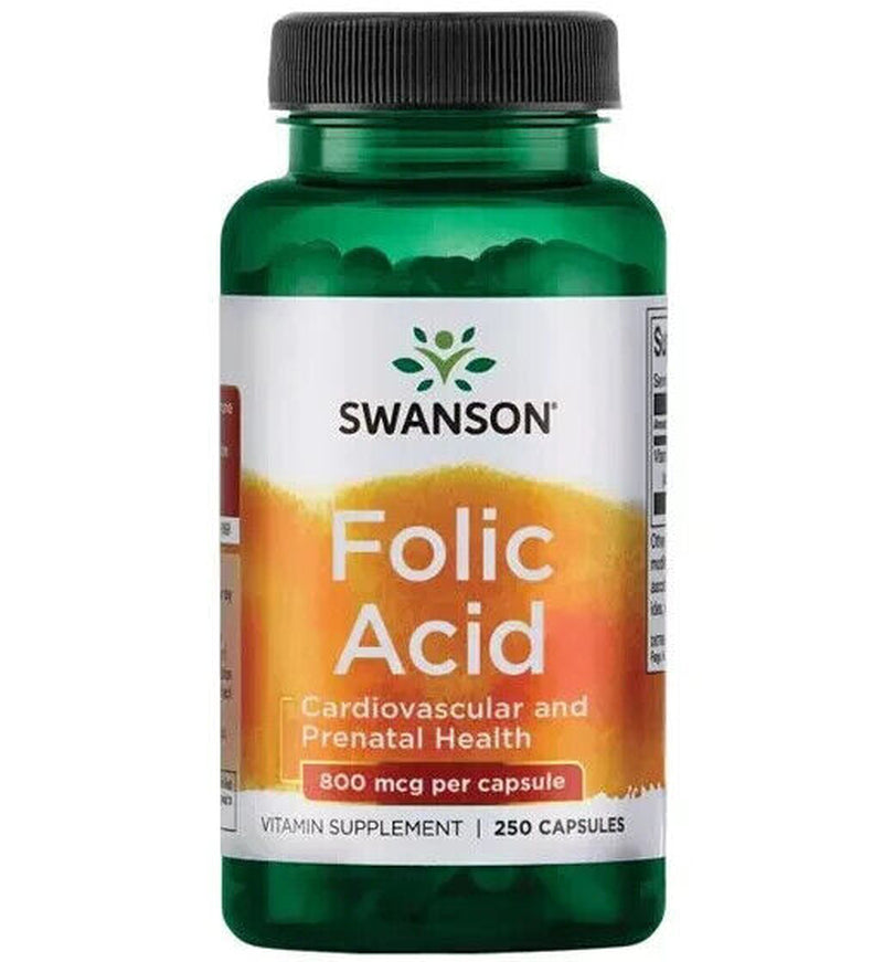 Swanson Folic Acid 800Mcg, 250 Capsules