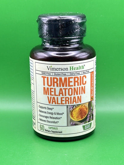 Turmeric, Melatonin & Valerian Root Sleep Aid. Natural Sleep Aid Exp 10/25