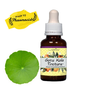 Gotu Kola Tincture. Golden Plant of Indian Ayurvedic Medicine.