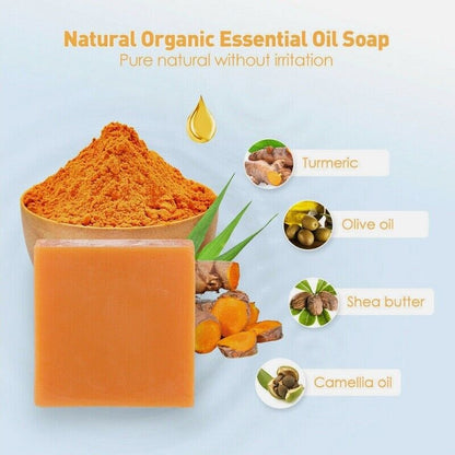 Tumeric Soap Skin Whitening Dark Spots Lightening Acne Brightening Turmeric