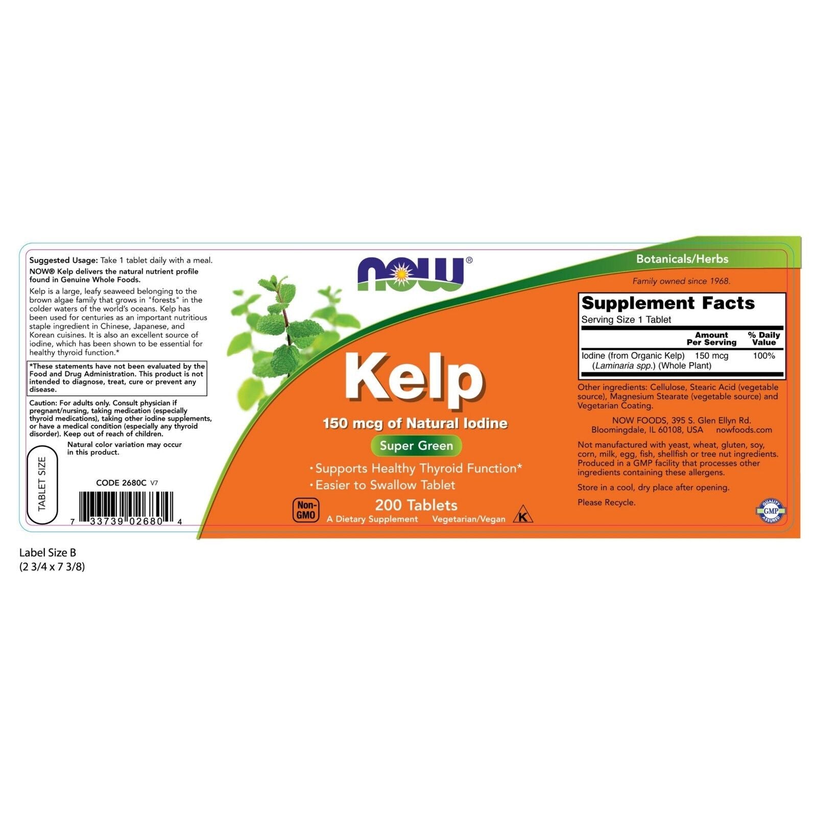 Kelp, 150 Mcg, 200 Tablets