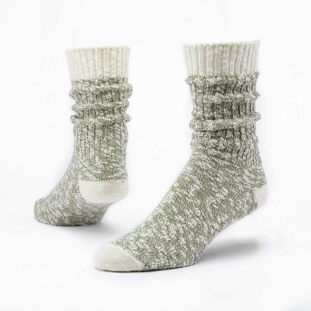 Maggie'S Organics Crew Ragg Sock Olive 1 Pair Pack