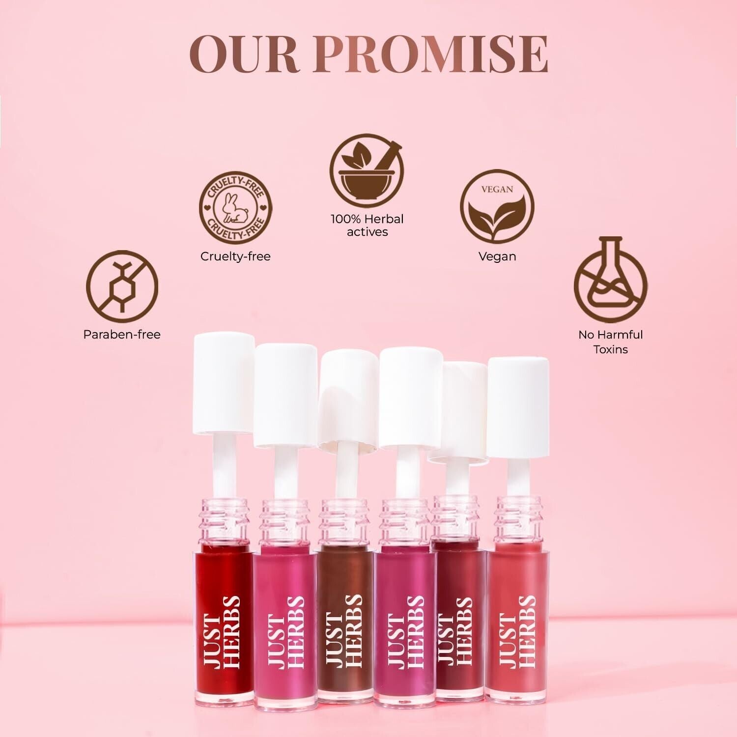 Organic Liquid Lipstick Kit - 5 Hydrating Shades, Paraben-Free 1.6 Fl Oz (Pinks)