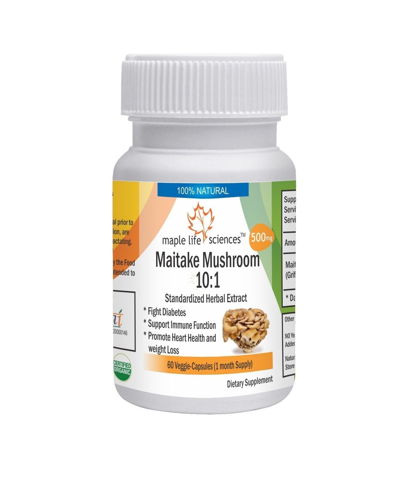 Maitake Mushroom Extract 10:1 Capsules (Grifola Frondosa) 30% Polysaccharide