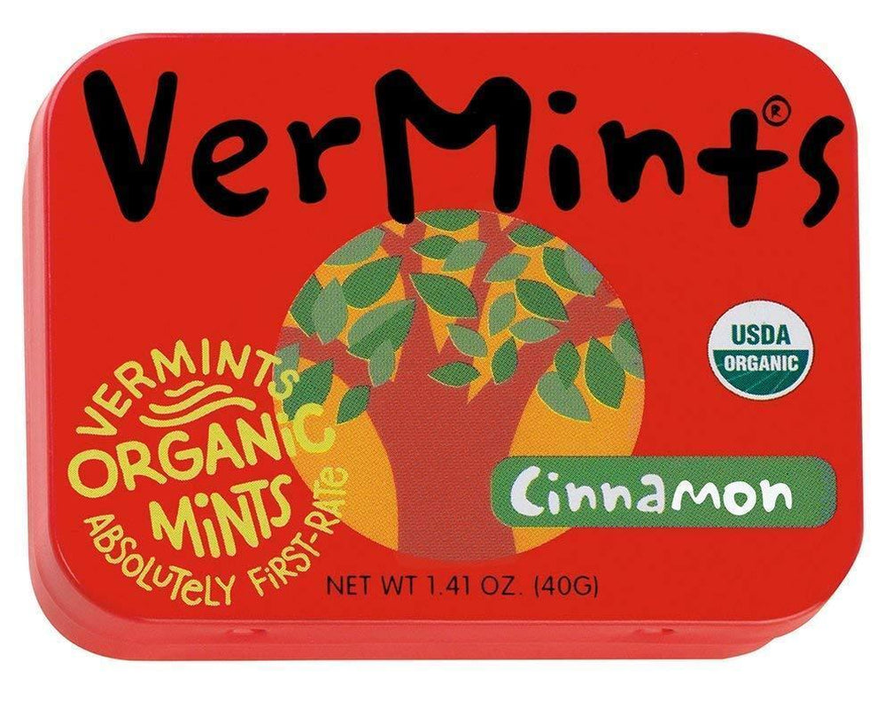 Vermints Organic Cinnamon Mints, 1.41Oz Tins (Pack of 6)