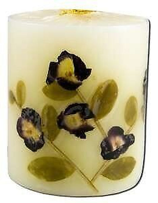 Auroshikha Candles & Incense 3 in Pillar (2-3/4 in X 3 In) Flower Candles Pine