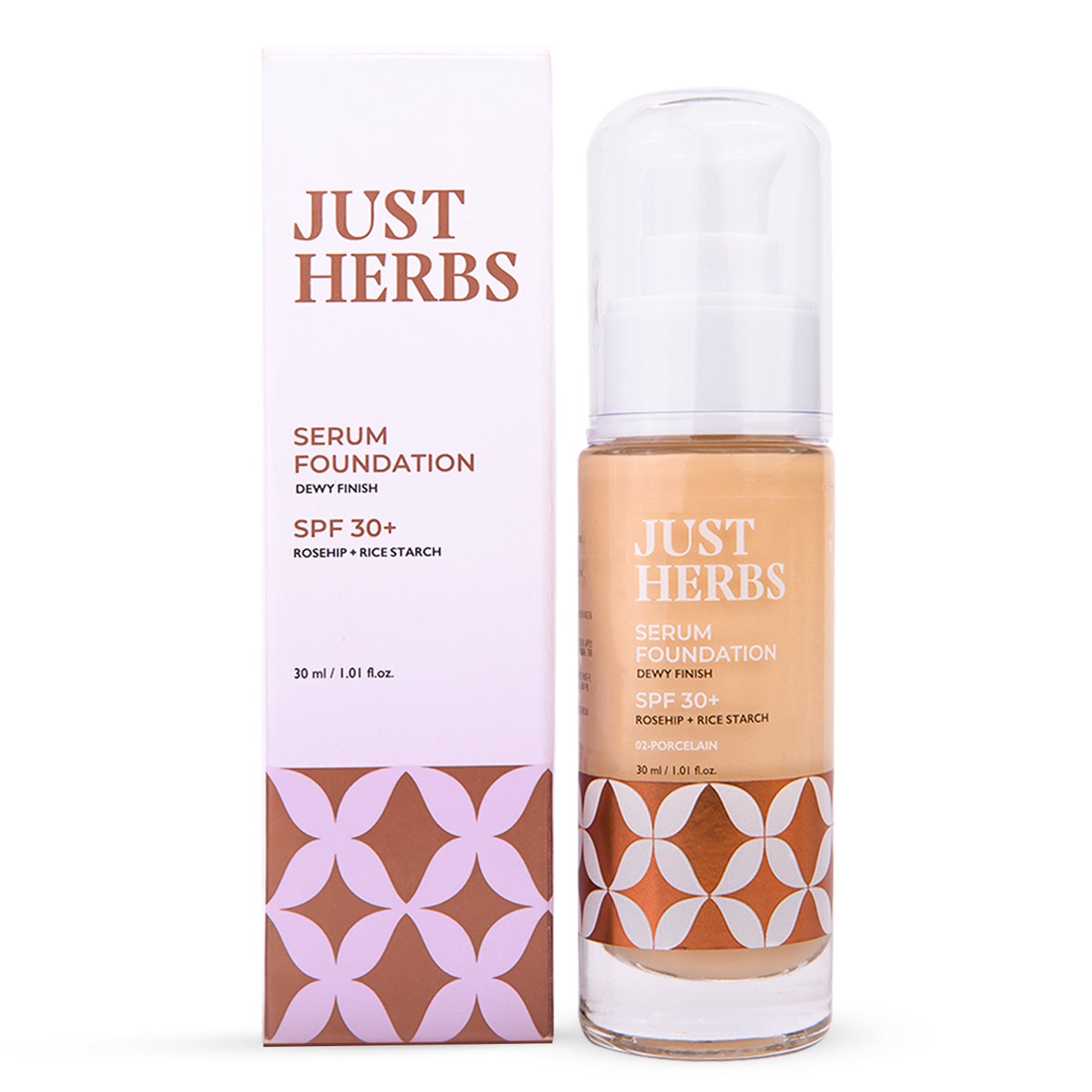 Just Herbs Serum Foundation Makeup SPF30+ Dewy Finish Full Coverage Waterproof