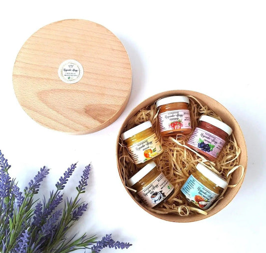 Gift Set 5 PCS Natural Sweet Delicious Taste Mix Creamed Honey Made Ukraine