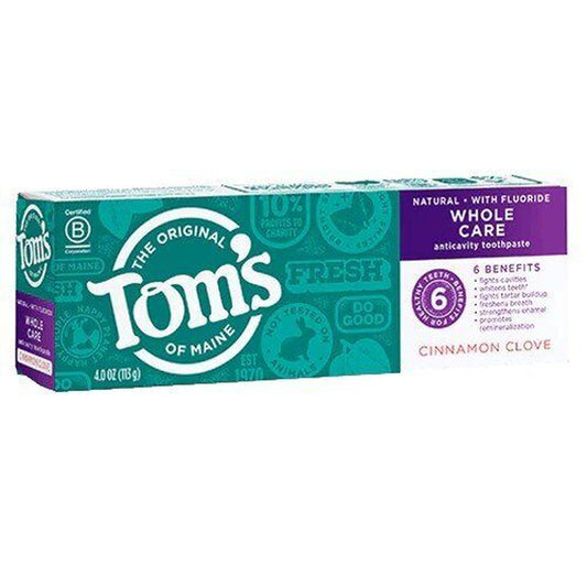 Tom'S of Maine Whole Care Toothpaste Cinnamon Clove 4 Oz Tube