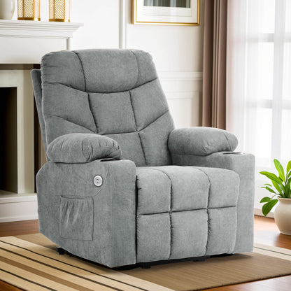 Electric Power Lift Recliner Chair Heat Vibrate Massage Sofa Cup Holder USB Port