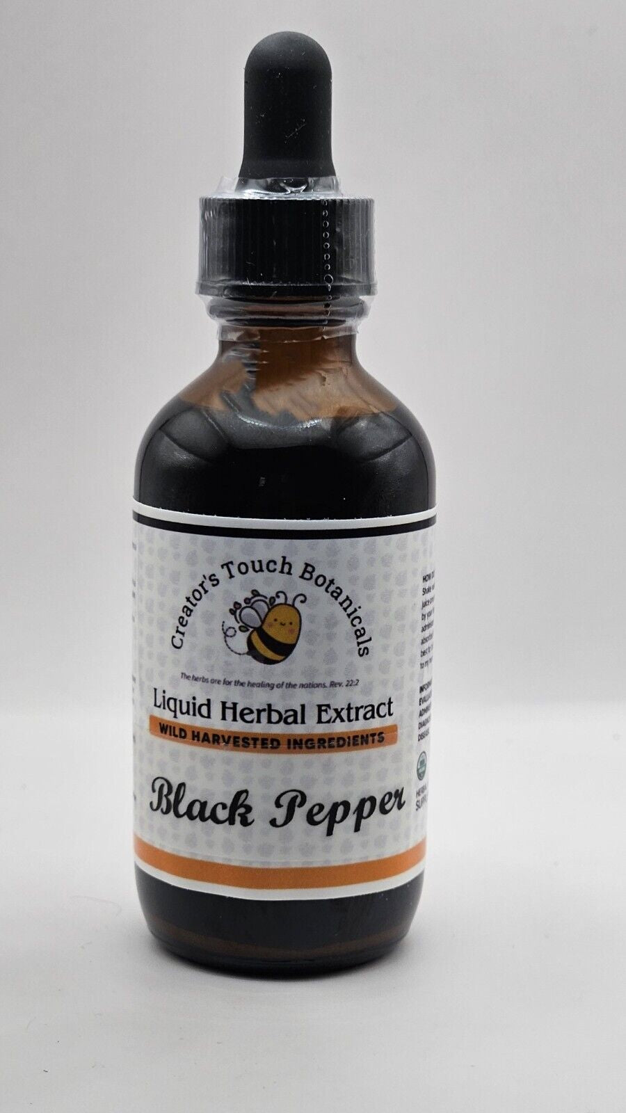 Black Pepper Herbal Tincture Organic, 1Oz, Antibacterial, Digestive, Respiratory