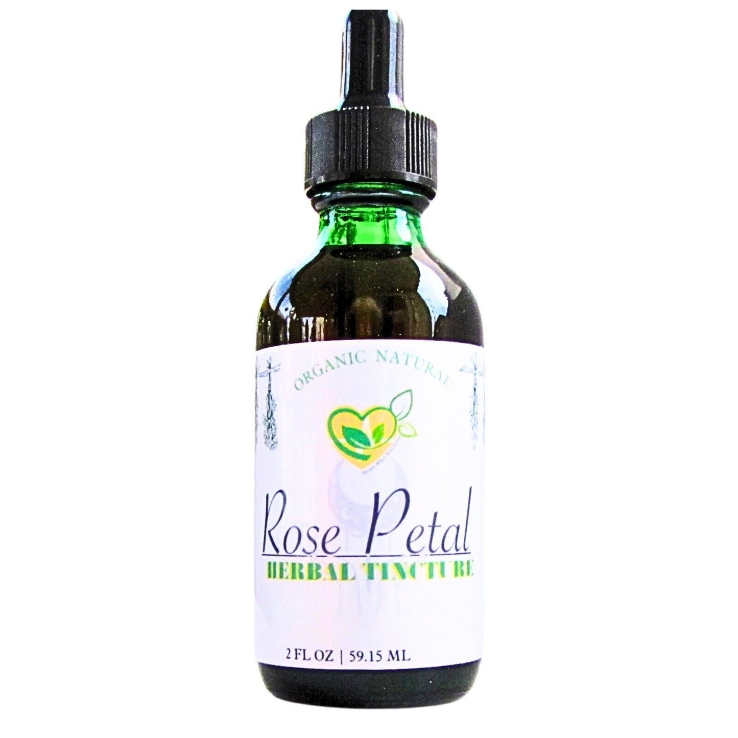 Rose Petal Tincture Organic Liquid Herbal Drops Natural Heart Skin Mood Aid 2 Oz