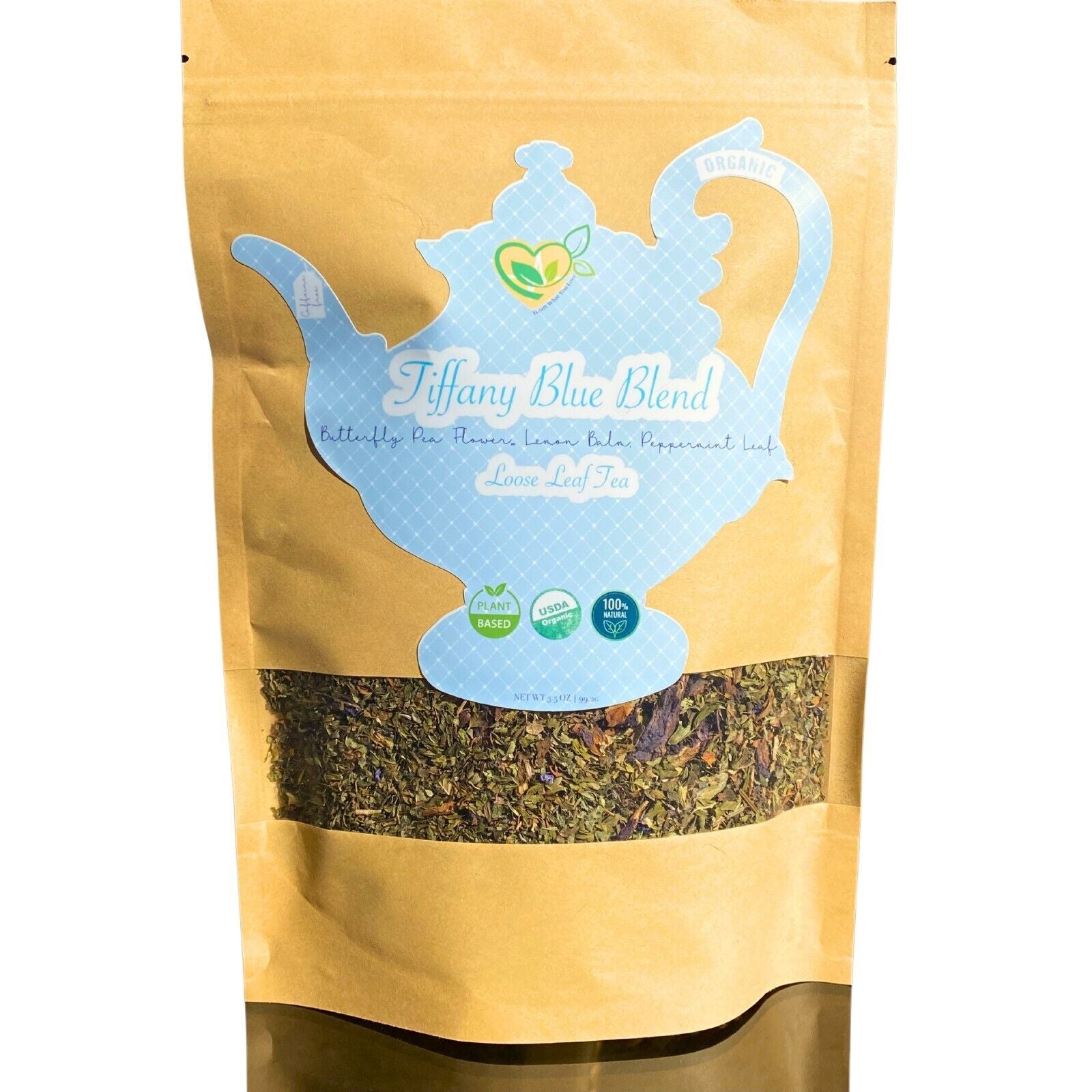 Gourmet Loose Tea a Blend of Peppermint, Butterfly Pea Flower Lemon Balm 3.5 OZ