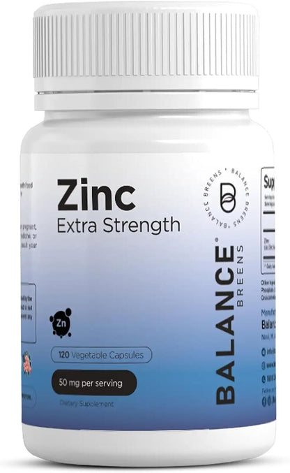 Zinc Extra Strength 50Mg 120 Vegan Non-Gmo Tablets