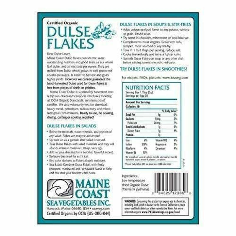 Maine Coast Organic Sea Vegetables - Dulse - Flakes - 4 Oz