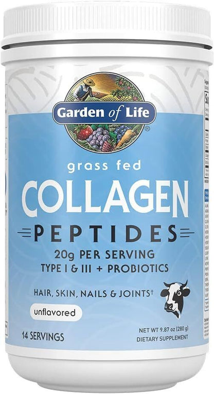 Garden of Life Grass Fed Collagen Peptides Powder – Unflavored Collagen Powder F