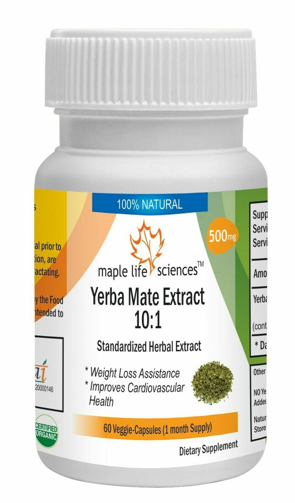 Yerba Mate 10:1 Extract Capsules Stimulant Energy Booster Fat Burner