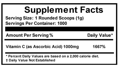 2.2 Lb (1000G) 100% PURE Ascorbic Acid Vitamin C Powder Nongmo