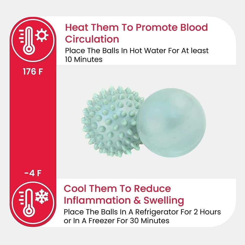 Trigger Point Balls , HOT & COLD MASSAGE BALL SET for DEEP TISSUE MUSCLE RELIEF